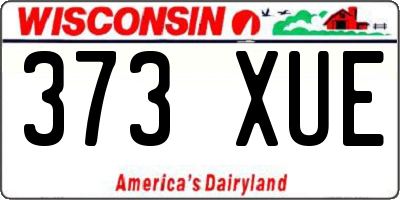 WI license plate 373XUE