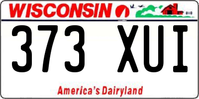 WI license plate 373XUI