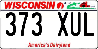 WI license plate 373XUL