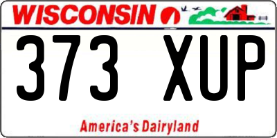 WI license plate 373XUP