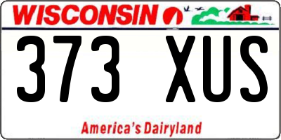 WI license plate 373XUS