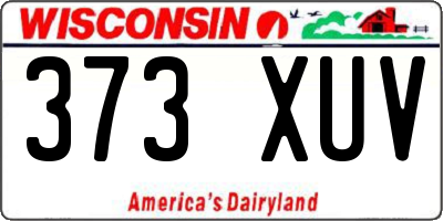 WI license plate 373XUV