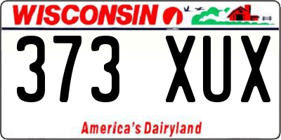 WI license plate 373XUX