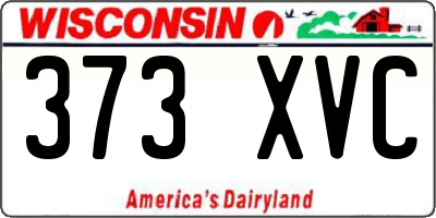 WI license plate 373XVC