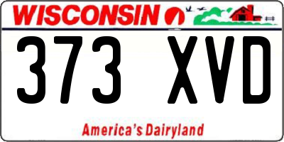 WI license plate 373XVD