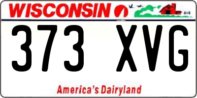 WI license plate 373XVG