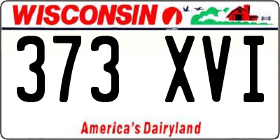 WI license plate 373XVI