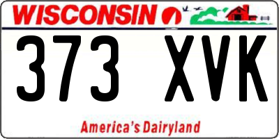 WI license plate 373XVK