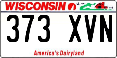WI license plate 373XVN