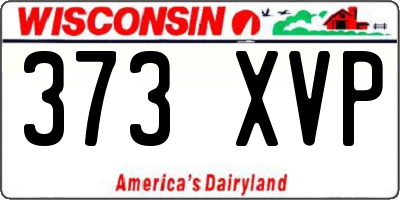 WI license plate 373XVP