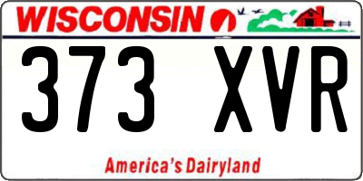 WI license plate 373XVR