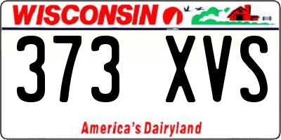 WI license plate 373XVS