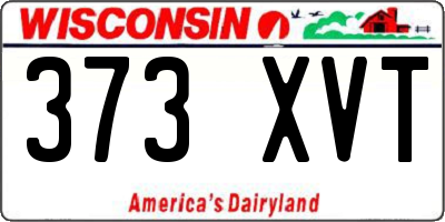 WI license plate 373XVT