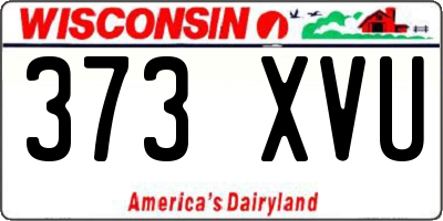 WI license plate 373XVU