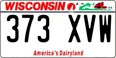 WI license plate 373XVW