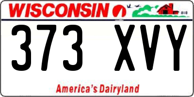 WI license plate 373XVY