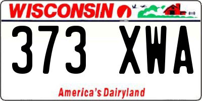 WI license plate 373XWA