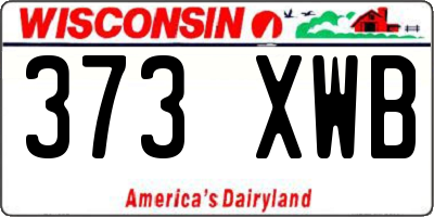 WI license plate 373XWB
