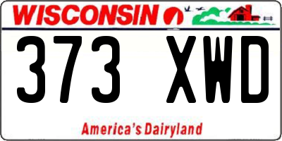 WI license plate 373XWD