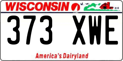 WI license plate 373XWE