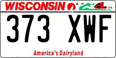 WI license plate 373XWF