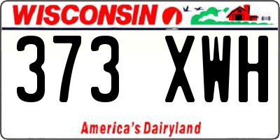 WI license plate 373XWH