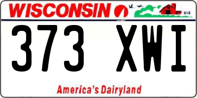 WI license plate 373XWI