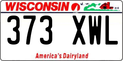 WI license plate 373XWL
