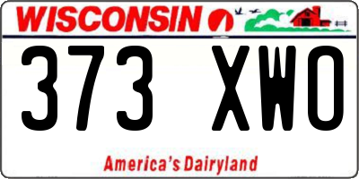 WI license plate 373XWO