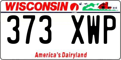 WI license plate 373XWP