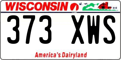 WI license plate 373XWS