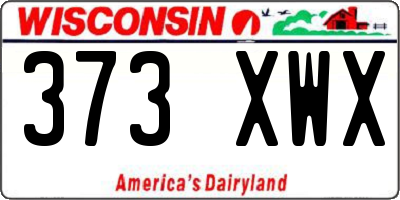 WI license plate 373XWX