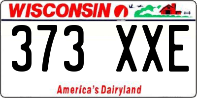 WI license plate 373XXE