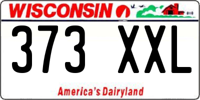 WI license plate 373XXL