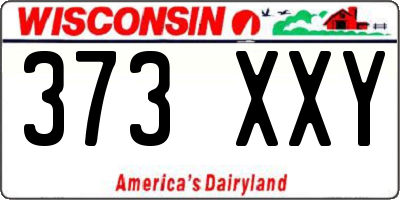 WI license plate 373XXY
