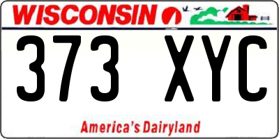 WI license plate 373XYC