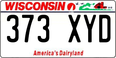 WI license plate 373XYD