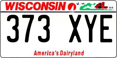 WI license plate 373XYE