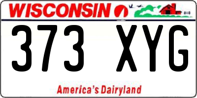 WI license plate 373XYG