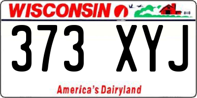 WI license plate 373XYJ
