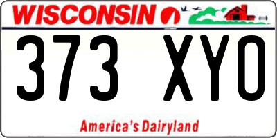 WI license plate 373XYO