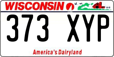 WI license plate 373XYP