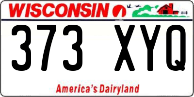 WI license plate 373XYQ