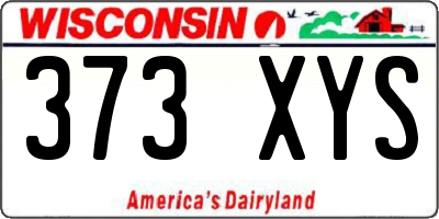 WI license plate 373XYS