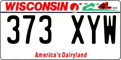 WI license plate 373XYW