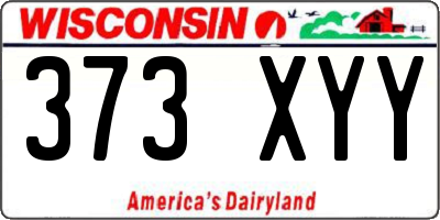 WI license plate 373XYY