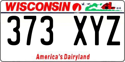 WI license plate 373XYZ