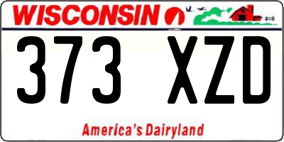 WI license plate 373XZD