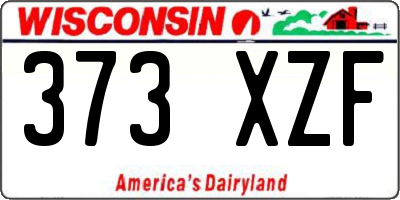 WI license plate 373XZF