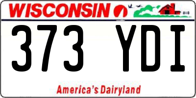 WI license plate 373YDI